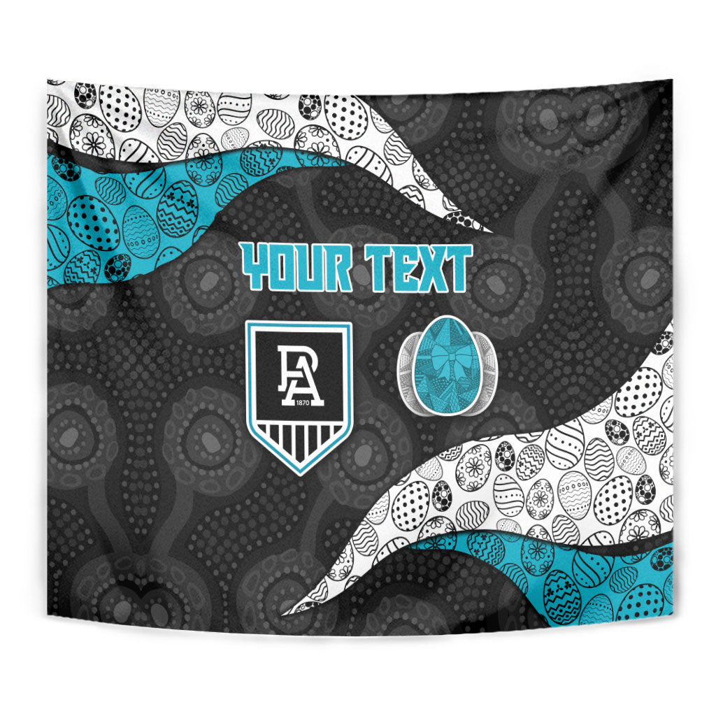Personalized Power Football Tapestry Easter Egg Pattern Teal Monochrome Tribal Dot Style