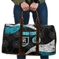 Personalized Power Football Travel Bag Easter Egg Pattern Teal Monochrome Tribal Dot Style