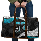 Personalized Power Football Travel Bag Easter Egg Pattern Teal Monochrome Tribal Dot Style