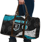 Personalized Power Football Travel Bag Easter Egg Pattern Teal Monochrome Tribal Dot Style