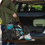 Personalized Power Football Travel Bag Easter Egg Pattern Teal Monochrome Tribal Dot Style