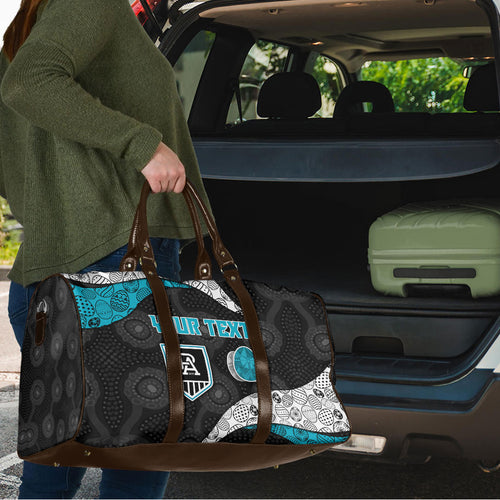 Personalized Power Football Travel Bag Easter Egg Pattern Teal Monochrome Tribal Dot Style