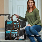Personalized Power Football Travel Bag Easter Egg Pattern Teal Monochrome Tribal Dot Style