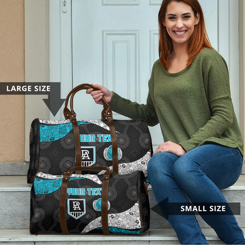 Personalized Power Football Travel Bag Easter Egg Pattern Teal Monochrome Tribal Dot Style
