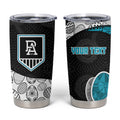 Personalized Power Football Tumbler Cup Easter Egg Pattern Teal Monochrome Tribal Dot Style