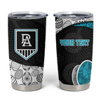 Personalized Power Football Tumbler Cup Easter Egg Pattern Teal Monochrome Tribal Dot Style