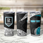 Personalized Power Football Tumbler Cup Easter Egg Pattern Teal Monochrome Tribal Dot Style
