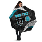 Personalized Power Football Umbrella Easter Egg Pattern Teal Monochrome Tribal Dot Style