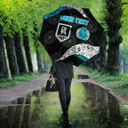 Personalized Power Football Umbrella Easter Egg Pattern Teal Monochrome Tribal Dot Style