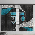 Personalized Power Football Window Curtain Easter Egg Pattern Teal Monochrome Tribal Dot Style
