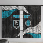 Personalized Power Football Window Curtain Easter Egg Pattern Teal Monochrome Tribal Dot Style