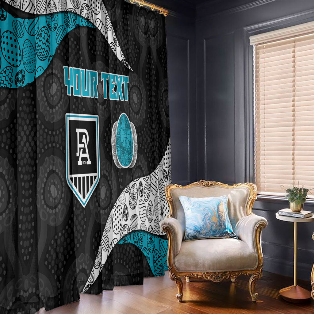 Personalized Power Football Window Curtain Easter Egg Pattern Teal Monochrome Tribal Dot Style