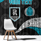 Personalized Power Football Window Curtain Easter Egg Pattern Teal Monochrome Tribal Dot Style