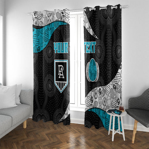 Personalized Power Football Window Curtain Easter Egg Pattern Teal Monochrome Tribal Dot Style