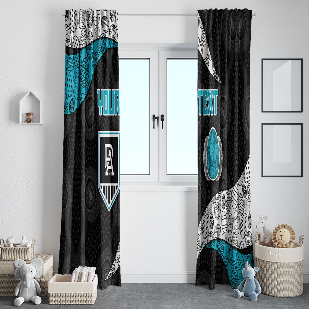 Personalized Power Football Window Curtain Easter Egg Pattern Teal Monochrome Tribal Dot Style