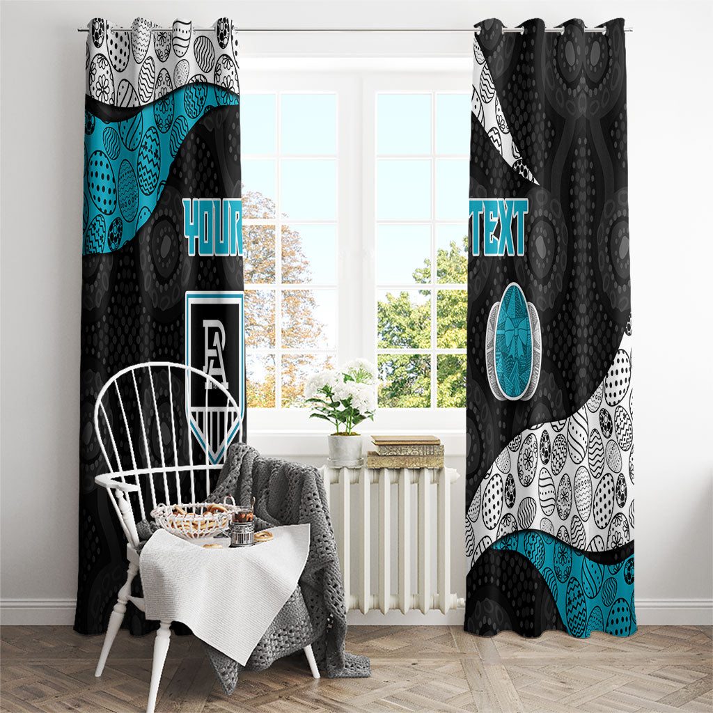 Personalized Power Football Window Curtain Easter Egg Pattern Teal Monochrome Tribal Dot Style