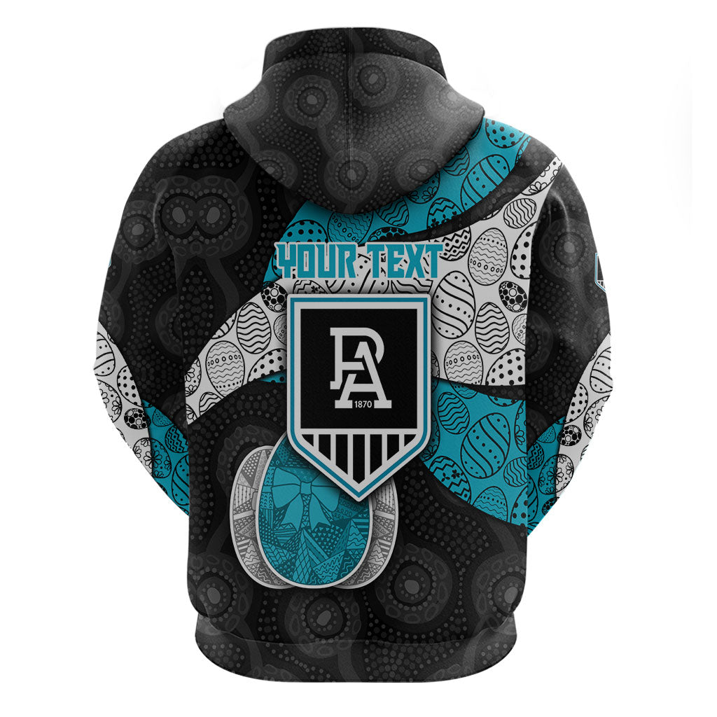 Personalized Power Football Zip Hoodie Easter Egg Pattern Teal Monochrome Tribal Dot Style