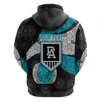 Personalized Power Football Zip Hoodie Easter Egg Pattern Teal Monochrome Tribal Dot Style