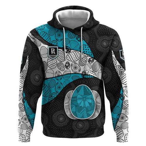 Personalized Power Football Zip Hoodie Easter Egg Pattern Teal Monochrome Tribal Dot Style
