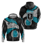 Personalized Power Football Zip Hoodie Easter Egg Pattern Teal Monochrome Tribal Dot Style