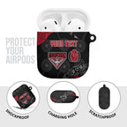 Personalized Essendon Football AirPods Case Easter Egg Pattern Red Black Tribal Dot Art Style