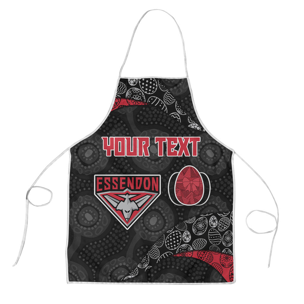 Personalized Essendon Football Apron Easter Egg Pattern Red Black Tribal Dot Art Style