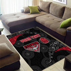 Personalized Essendon Football Area Rug Easter Egg Pattern Red Black Tribal Dot Art Style