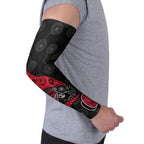 Personalized Essendon Football Arm Sleeves Easter Egg Pattern Red Black Tribal Dot Art Style