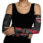 Personalized Essendon Football Arm Sleeves Easter Egg Pattern Red Black Tribal Dot Art Style