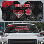 Personalized Essendon Football Auto Sun Shade Easter Egg Pattern Red Black Tribal Dot Art Style