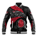 Personalized Essendon Football Baseball Jacket Easter Egg Pattern Red Black Tribal Dot Art Style