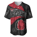Personalized Essendon Football Baseball Jersey Easter Egg Pattern Red Black Tribal Dot Art Style