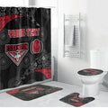 Personalized Essendon Football Bathroom Set Easter Egg Pattern Red Black Tribal Dot Art Style