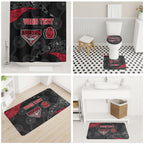 Personalized Essendon Football Bathroom Set Easter Egg Pattern Red Black Tribal Dot Art Style