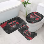 Personalized Essendon Football Bathroom Set Easter Egg Pattern Red Black Tribal Dot Art Style