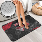 Personalized Essendon Football Bathroom Set Easter Egg Pattern Red Black Tribal Dot Art Style