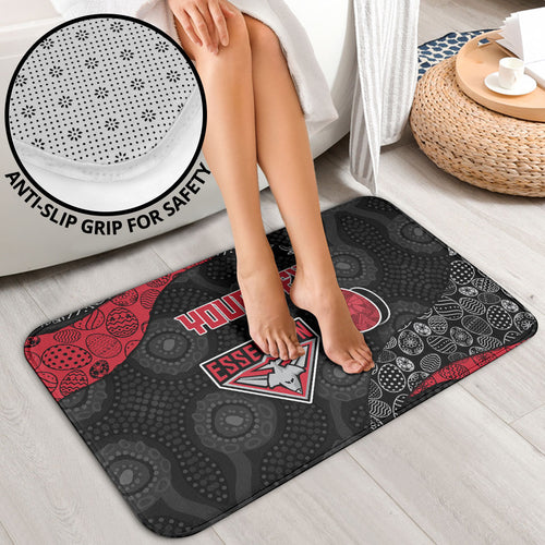 Personalized Essendon Football Bathroom Set Easter Egg Pattern Red Black Tribal Dot Art Style