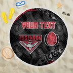 Personalized Essendon Football Beach Blanket Easter Egg Pattern Red Black Tribal Dot Art Style
