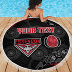 Personalized Essendon Football Beach Blanket Easter Egg Pattern Red Black Tribal Dot Art Style