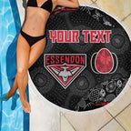 Personalized Essendon Football Beach Blanket Easter Egg Pattern Red Black Tribal Dot Art Style