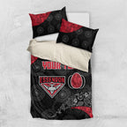 Personalized Essendon Football Bedding Set Easter Egg Pattern Red Black Tribal Dot Art Style