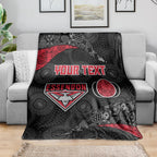 Personalized Essendon Football Blanket Easter Egg Pattern Red Black Tribal Dot Art Style