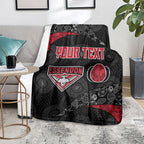 Personalized Essendon Football Blanket Easter Egg Pattern Red Black Tribal Dot Art Style