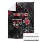 Personalized Essendon Football Blanket Easter Egg Pattern Red Black Tribal Dot Art Style