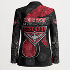 Personalized Essendon Football Blazer Easter Egg Pattern Red Black Tribal Dot Art Style