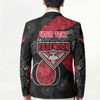 Personalized Essendon Football Blazer Easter Egg Pattern Red Black Tribal Dot Art Style