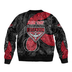 Personalized Essendon Football Bomber Jacket Easter Egg Pattern Red Black Tribal Dot Art Style