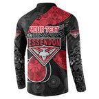 Personalized Essendon Football Button Sweatshirt Easter Egg Pattern Red Black Tribal Dot Art Style