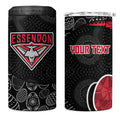 Personalized Essendon Football 4 in 1 Can Cooler Tumbler Easter Egg Pattern Red Black Tribal Dot Art Style