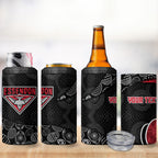 Personalized Essendon Football 4 in 1 Can Cooler Tumbler Easter Egg Pattern Red Black Tribal Dot Art Style